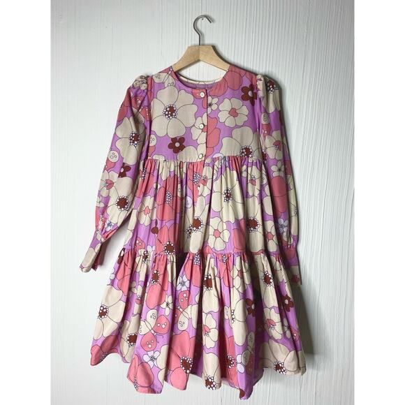 MANOUSH Silk Blend Groovy Floral Comic Strip Shirt Dress US 36 NWT $945 - Picture 9 of 16